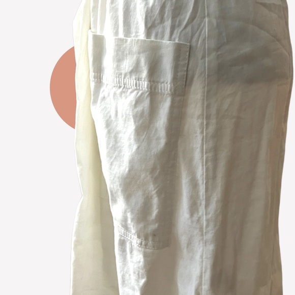 THEORY NWT SALINA DRESS WHITE CRUNCH STRETCH LINEN BELTED BUTTON TANK DR… - Picture 11 of 12